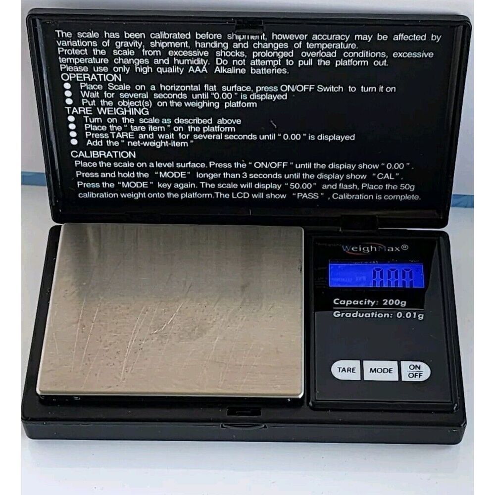 Weighmax W-3805 Black Wireless 100g Capacity Back-light LCD Digital Pocket Scale